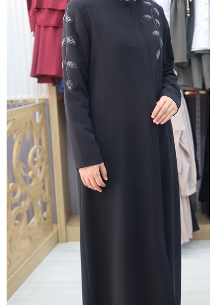 Yaprak Desenli Boncuklu Ferace fiyatları