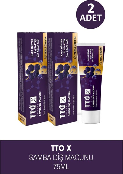 Tto x Kara Mürverli Diş Macunu 75 ml 2 Adet