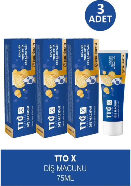Tto x Probiyotik Diş Macunu 75 ml 3 Adet