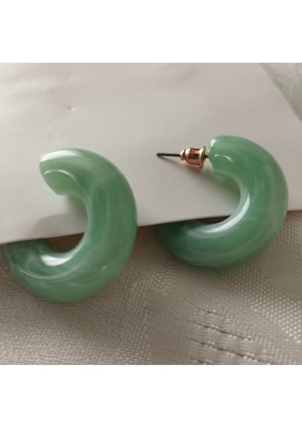 Akrilik C Şekilli Halka Küpe modelleri