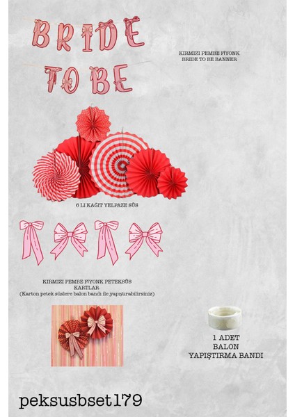 Fiyonk Tasarım Bride To Be Parti Süsleme Seti Bekarlığa Veda Duvar Süsleme Paketi fiyatları