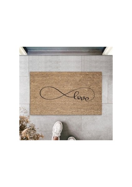 Kahverengi Kapı Önü Paspası Sonsuz Love Desen PS884
