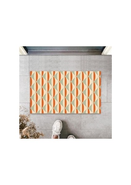 Turuncu Kapı Önü Paspası Modern Desen PS875