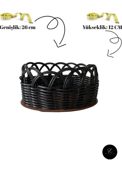 Siyah Oval Rattan Sepet – 26X12 cm fırsatları