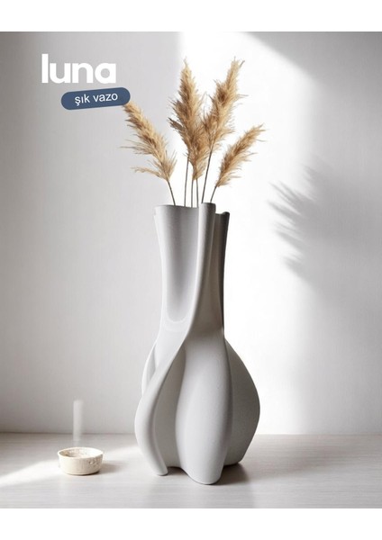Luna Dekoratif Modern Vazo | %100 Doğal Plastik Malzeme