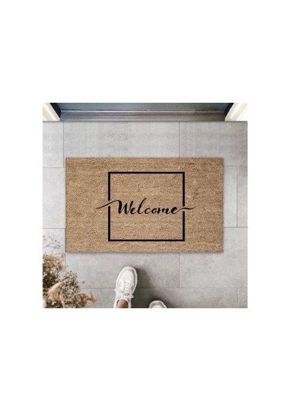Siyah Kapı Önü Paspası Welcome Desen PS910