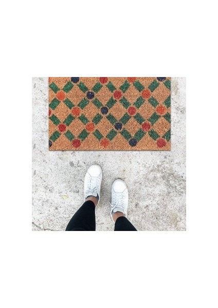 Dijital Baskı Renkli Geometrik Desen Kapı Önü Paspası PS1410