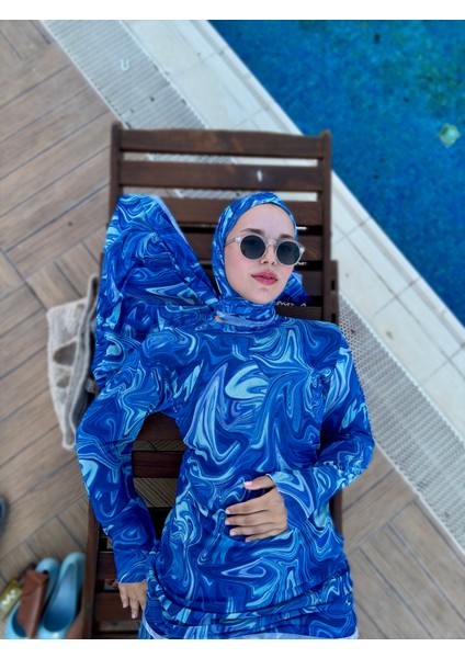 Qymos Prıve Güneş Geçiren, Nefes Alan, Gözenekli, Iç Göstermeyen Likralı Rahat ve Desenli Tesettür Mayo fiyatları