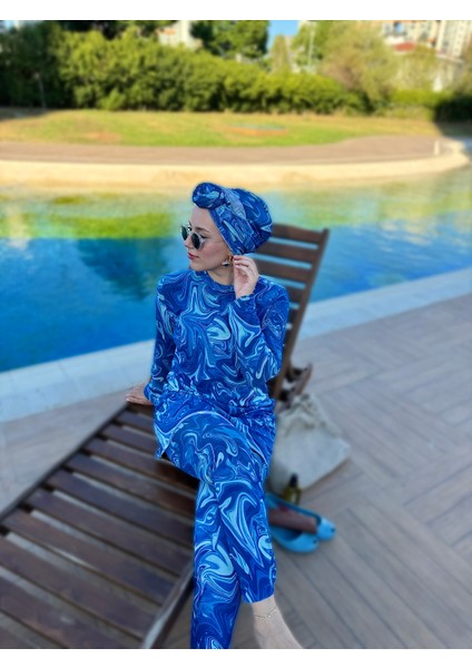 Qymos Prıve Güneş Geçiren, Nefes Alan, Gözenekli, Iç Göstermeyen Likralı Rahat ve Desenli Tesettür Mayo modelleri