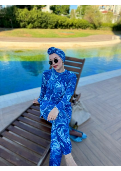 Qymos Prıve Güneş Geçiren, Nefes Alan, Gözenekli, Iç Göstermeyen Likralı Rahat ve Desenli Tesettür Mayo indirimleri