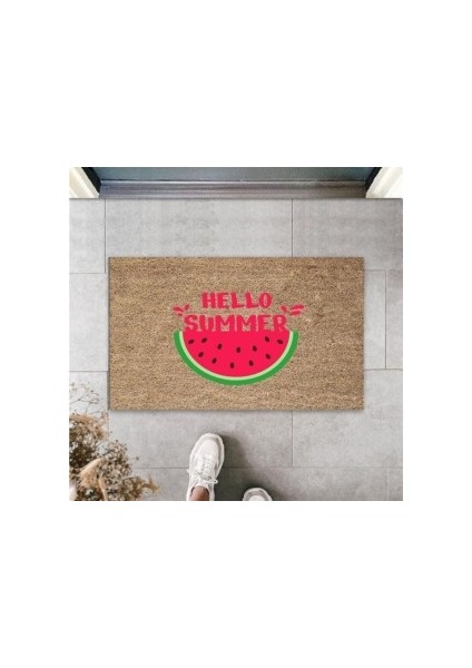 Pembe Kapı Önü Paspası Karpuz Desen PS921