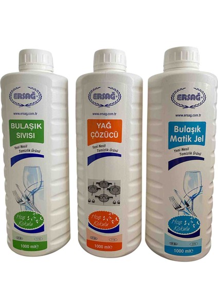 Bulaşık Matik Jel 1000 ml +Yağ ÇÖZÜCÜ1000 ml +Bulaşık Sıvısı 1000 ml