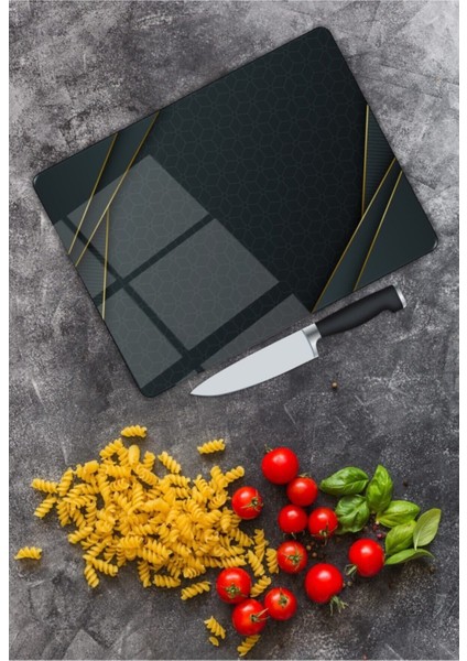Siyah Cam Kesme Tahtası 25 x 35 cm modelleri