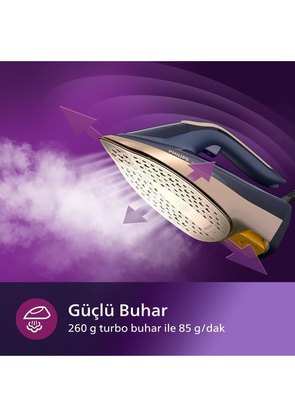 Akıllı Sensörlü Kumaşa Göre Isı Ayarlayan Azur Buharlı Ütü 8000 Serisi, 260g Turbo Şok Buhar, 3000W+ Tüy&Tiftik toplama Makinesi indirimleri