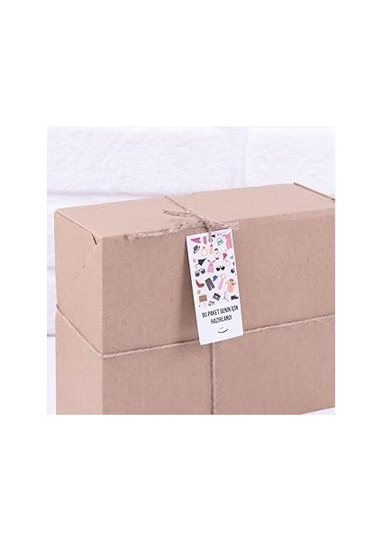 Bimotif Sticker, Bu Paket Senin Hazırlandı, Tekstil, 4X9CM 8 Adet