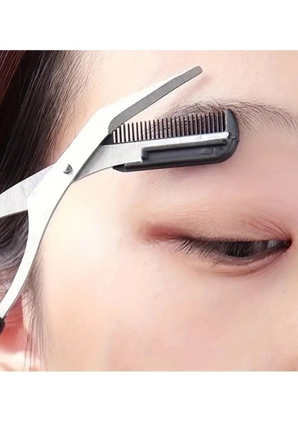Taraklı Kaş Düzeltme ve Şekillendirme Makası Ergonomik Yüz Tüyü Alma ve Bakım Aracı, Pratik Kullanım, Hafif ve Taşınabilir Kozmetik Yardımcı Ürün