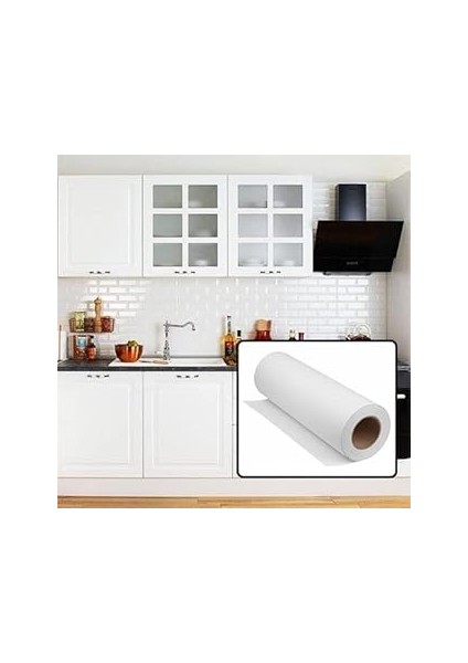 Stickerart Mat Beyaz Mobilya ve Dolap Kaplama Folyosu 100 cm 100 cm x 10 Metre