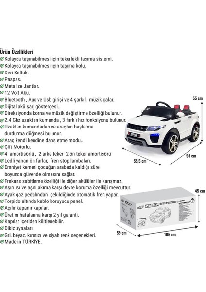 Ayıcı Oyuncak Akülü Araba 12 Volt Uzaktan Kumandalı Raptor Gt Deri Koltuk indirimleri