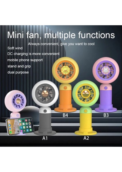 Turbo Model Şarjlı Mini El Fanı ve Masa Fanı Soğutucu Pervane Taşınabilir Vantilatör 1 Adet