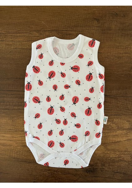 1 Adet Kolsuz Kız Erkek Bebek Badi Body Zıbın Alttan Çıtçıtlı Bisiklet Yaka Yenidoğan Uğur Böceği Desen