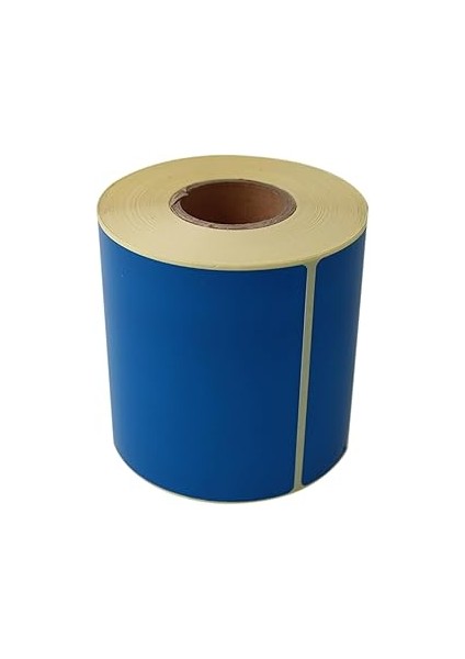 Hazır Etiketler , Hazır Al Hızlı Al Kuşe Rulo Etiket, 100MM x 140MM 350 Adet Çapı Mavi Zemin Baskıl