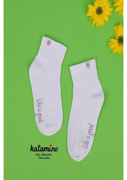 3'lü Kız Çocuk Basic Lila Sarı Beyaz Soket Çorap modelleri