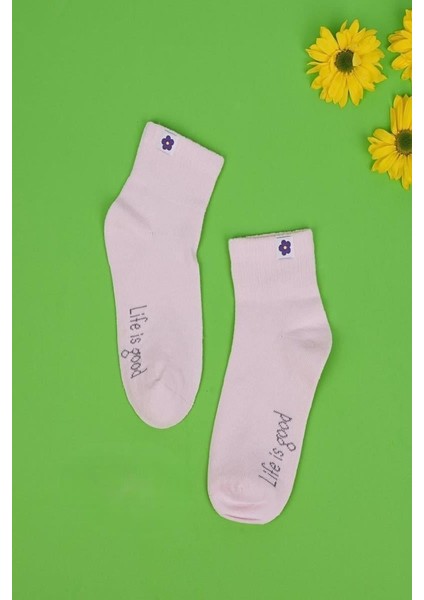 3'lü Kız Çocuk Basic Bej Pembe Beyaz Soket Çorap fiyatları