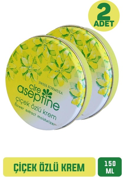 Cire Aseptine Çiçek Özlü Krem Klasik Teneke Kutu 150 ml 2 Adet