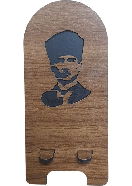 2 Adet Ahşap Atatürk Telefon Tutucu Masaüstü Telefon Stant