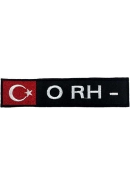 Siyah 0 Rh+ Türk Bayraklı Patches Arma Peç