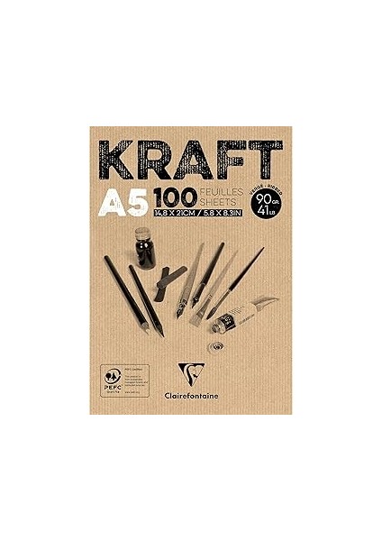 Clairefontaine Kraft Yapışkan Kenarlı A4 Defter