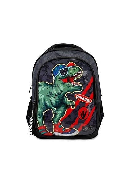 Muggle Okul Çantası Danger Dino Siyah MU-9222