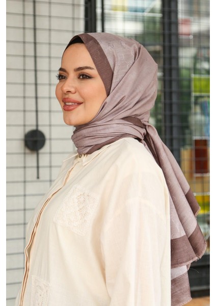 Hint Ipek Lux Original Monogram Şal (Tesettür Giyim, Geometrik, Pamuklu, Hafif, Rahat, Şık, Yüksek Kalite, Uygun)