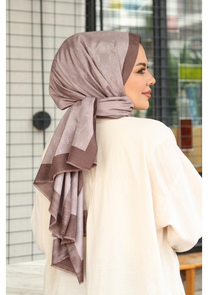 Hint Ipek Lux Original Monogram Şal (Tesettür Giyim, Geometrik, Pamuklu, Hafif, Rahat, Şık, Yüksek Kalite, Uygun)