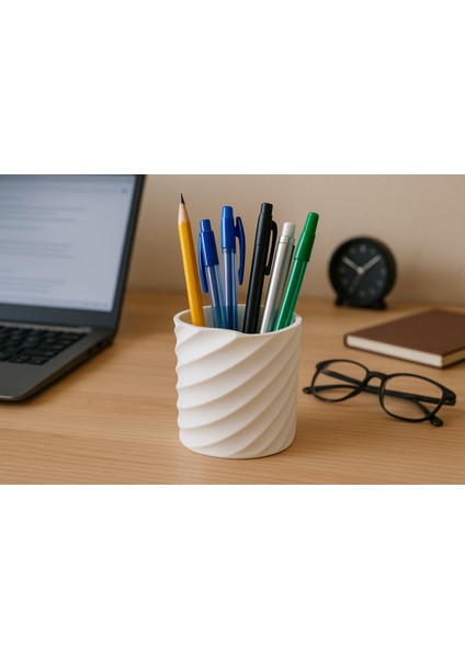 Spiral Desenli 3 Bölmeli Makyaj Kutusu || Kalemlik/makyaj Organizeri || 3 Bölmeli Kalem Kutusu - Özel Tasarım Dayanıklı 3D Baskı - Pla Hammadde fiyatları