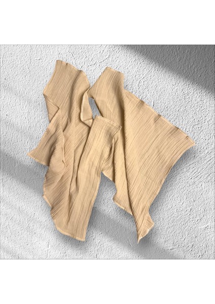 2'li Müslin Örtü Bej Rengi Pamuk Tahriş Etmeyen Yüzey fiyatları