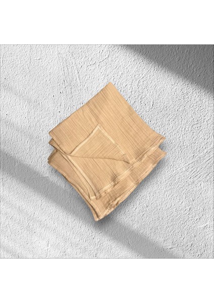 2'li Müslin Örtü Bej Rengi Pamuk Tahriş Etmeyen Yüzey fırsatları