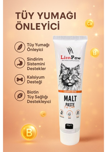 Anti-Hairball Tüy Yumağı Önleyici Malt Macun 100 GR Biotin & Kalsiyum Güçlü İçerik fiyatları