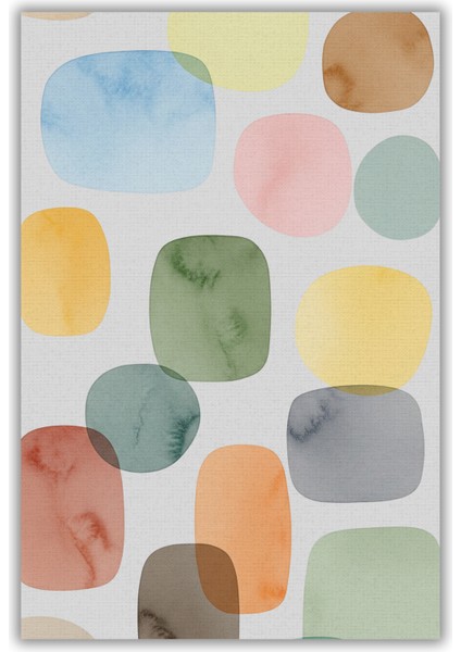 Geometrik Desenli Pastel Renkli Halı Dijital Baskılı Dokuma Kaymaz Tabanlı Yıkanabilir Antialerjik Banyo Halısı fiyatları