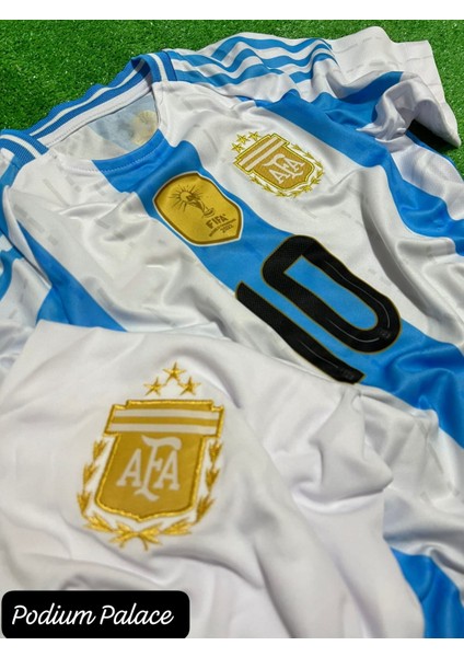 Lionel Messi Arjantin 2024/25 Sezon Çocuk Forması Şort Çorap Bileklik 4'lü Seti