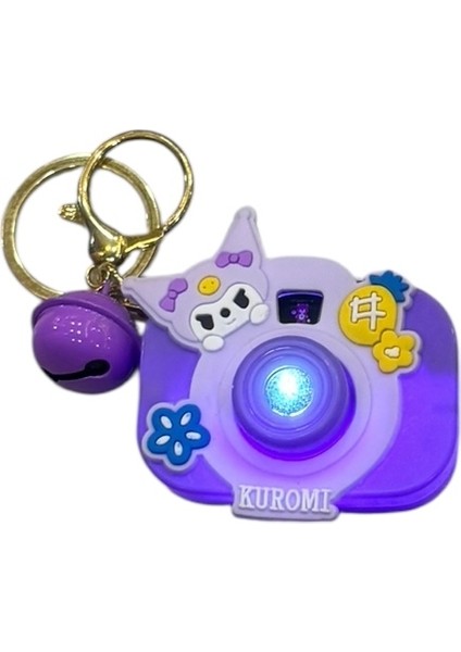 Sanrio Kwaii Oyuncak Projeksiyonlu Fotoğraf Makinesi Projektör Anahtarlık Kuromi 1 Adet