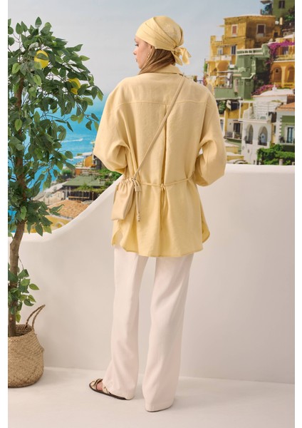Verev Büzgü Detaylı Gömlek Soft Sarı modelleri
