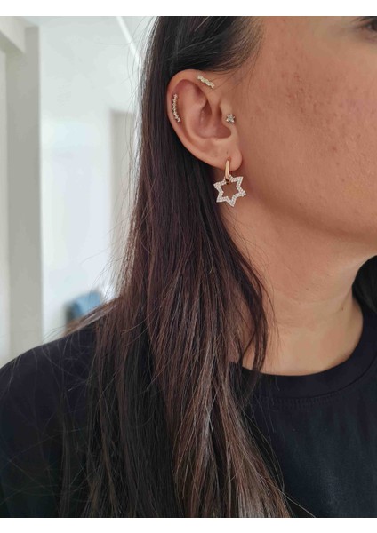 Özel Seri Yıldız Kadın Çelik Küpe