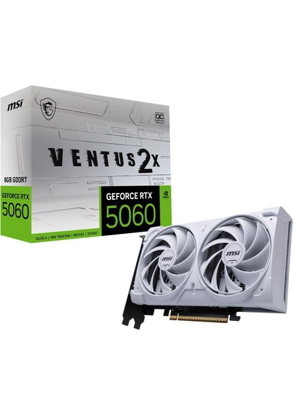 Msı Geforce Rtx 5060 8g Ventus 2x Oc Whıte Gddr7 128B DX12 Pcıe 5.0 X16 (3xdp 1xhdmı)