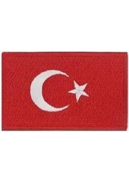 Cırt Bantlı Turkey Türkiye Türk Bayrakları Nakış Işleme Arma Patch Peç 3x5 cm Kırmızı Beyaz