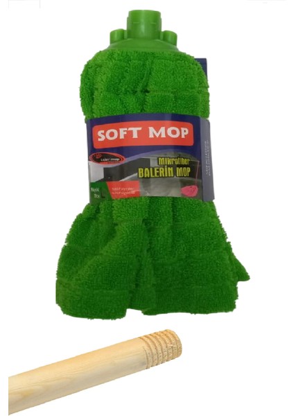 Mop Mikrofiber Havlu Paspas Mop Ucu Ahşap Sapı Takım