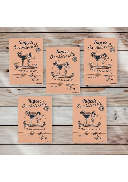 Bride To Be Hediyelik 5 Adet 9X11CM Kart Tasarımı ile Inci Bileklik fiyatları