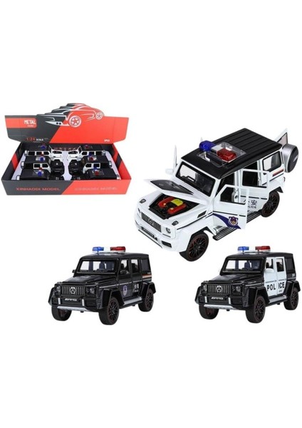 XHD-B2433 -Vardem Çek Bırak Işıklı ve Sesli G Polis Metal Jeep 1:24 fırsatları