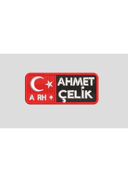 Pilot Isimlik Peç | Cırt Bantlı, Nakışlı, Kan Grubu Yazılı Üniforma Etiketi – Arthur