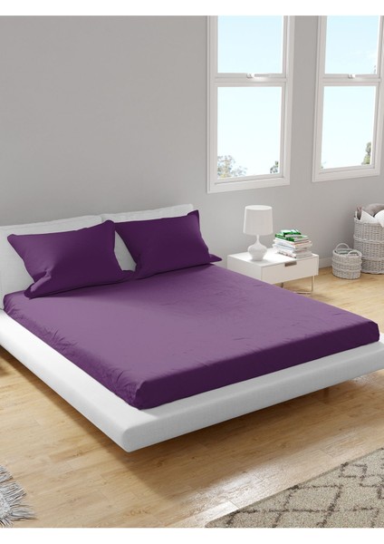 Premium %100 Pamuk Akfil Lastikli Çarşaf Takımı Tek/çift/battal (90/100/120/160/180) Flat Colors M-Z